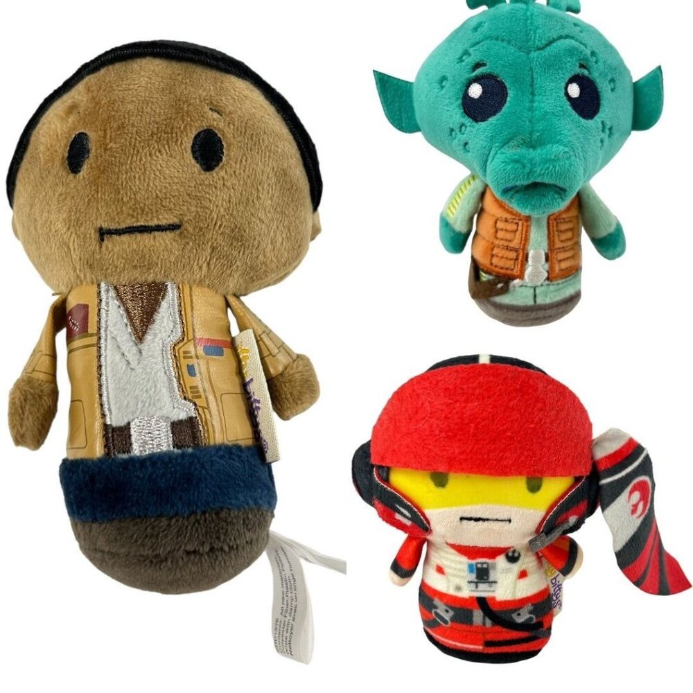 Lot of 3 Hallmark Itty Bittys Disney Star Wars Plush Finn‎ Greedo Poe Dameron